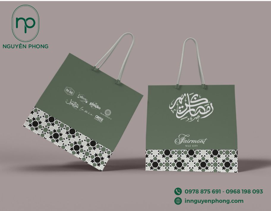 Mẫu túi giấy đựng ô mai họa tiết 